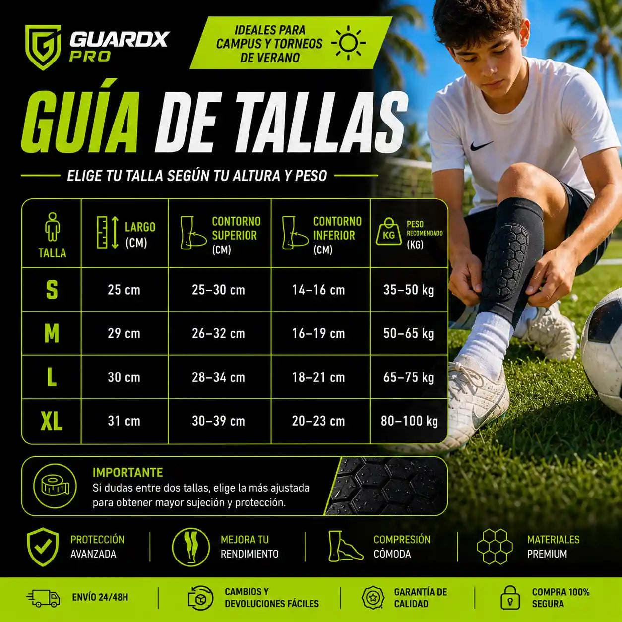 GuardX Pro Espinilleras