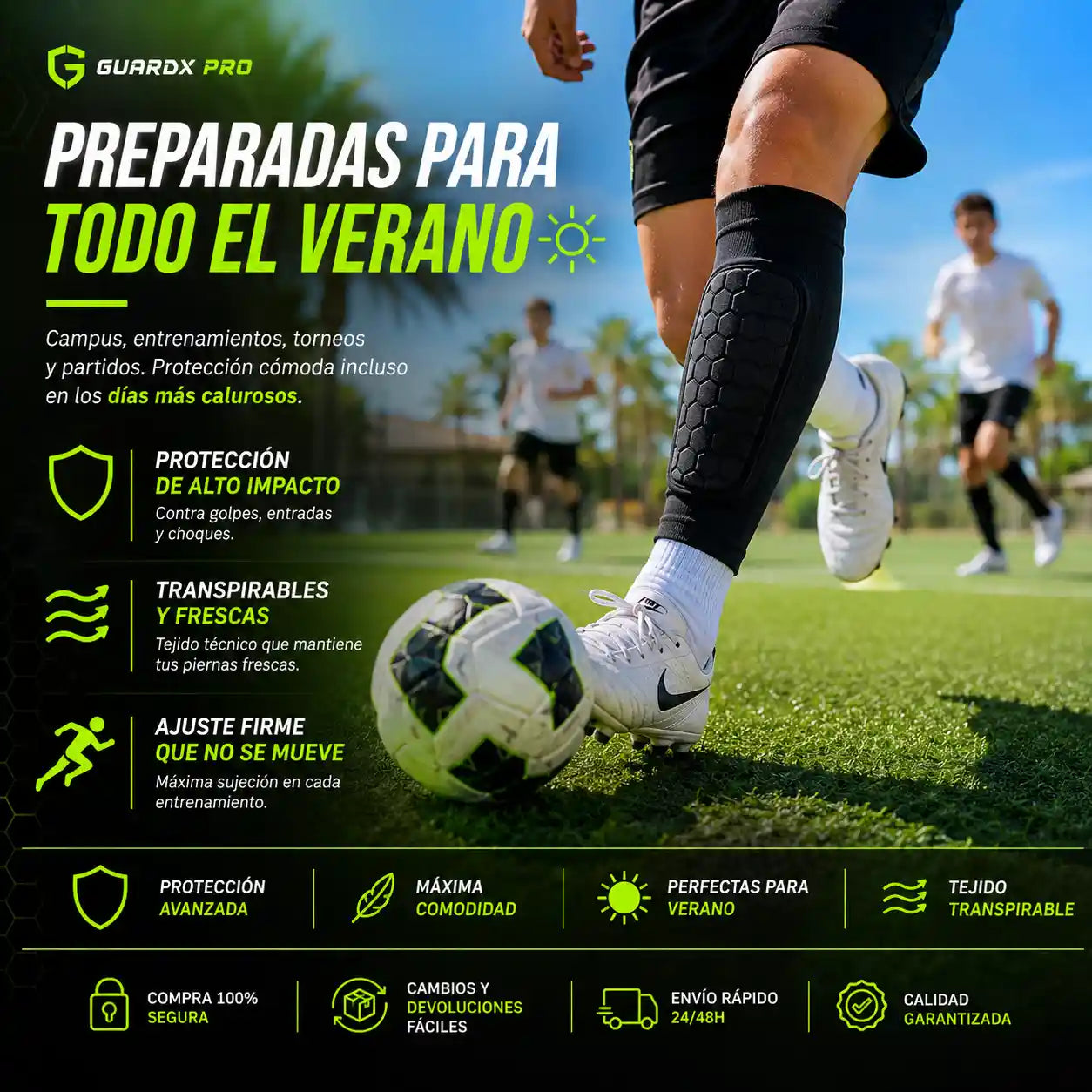 GuardX Pro Espinilleras