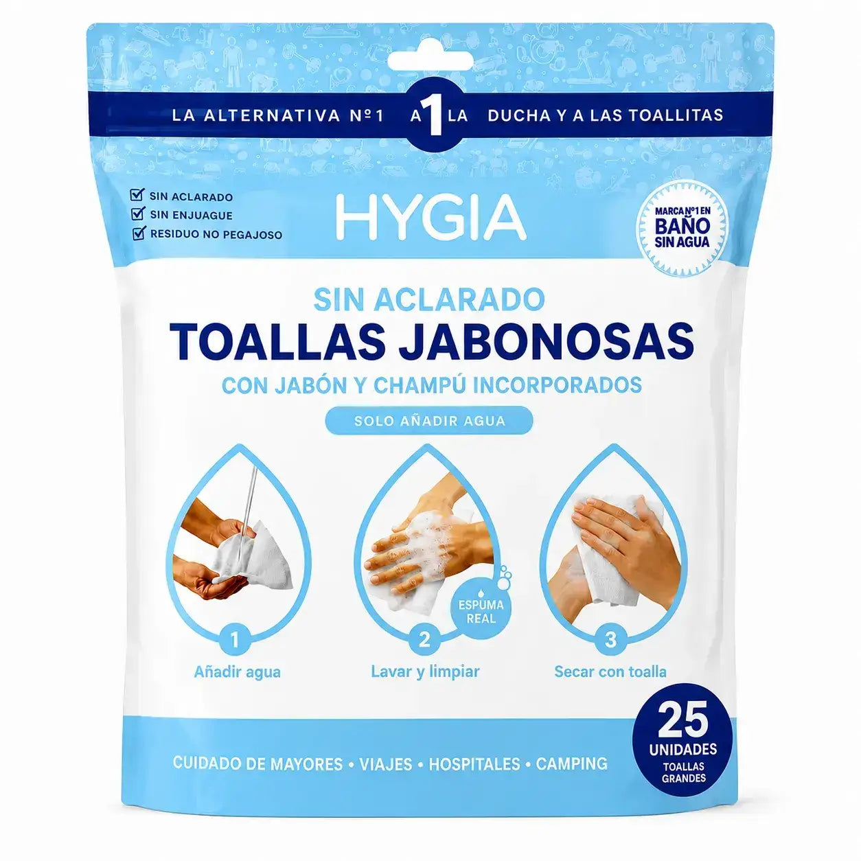 Hygia® Toallas Jabonosas Sin Aclarado