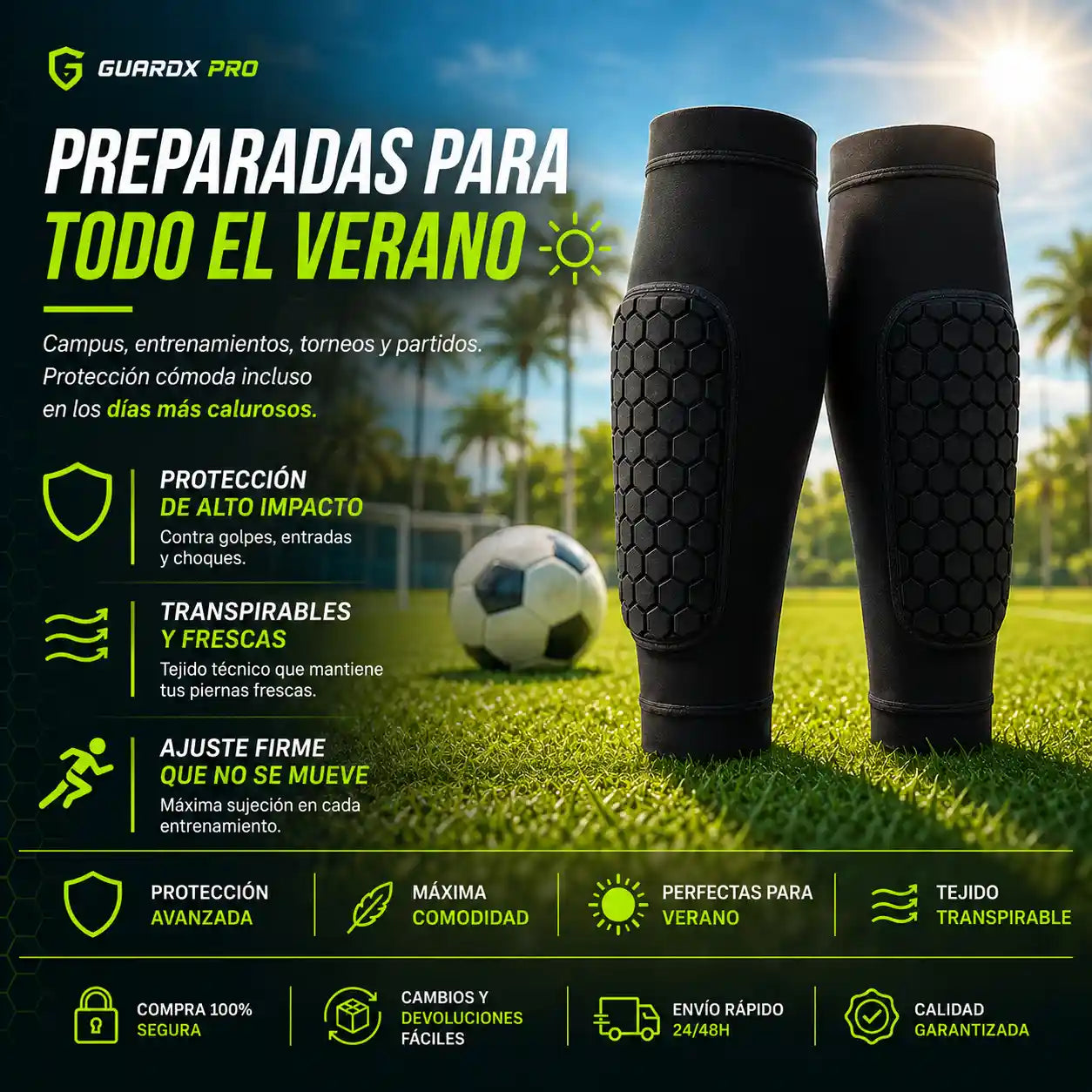 GuardX Pro Espinilleras